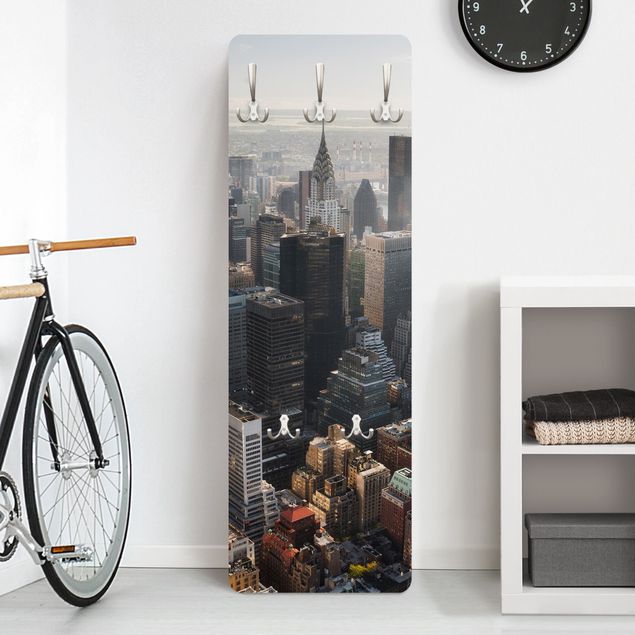 Wall mounted coat rack architecture and skylines From the Empire State Building Upper Manhattan NY
