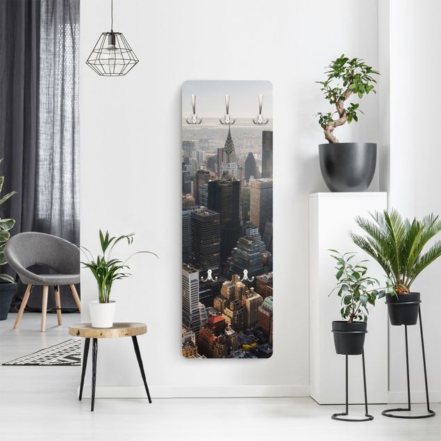 Grey wall mounted coat rack From the Empire State Building Upper Manhattan NY