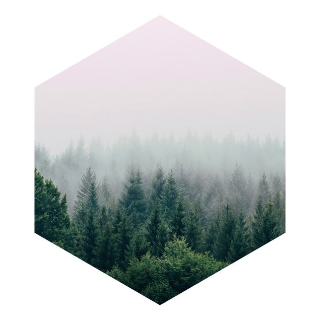 Adhesive wallpaper Foggy Forest Twilight