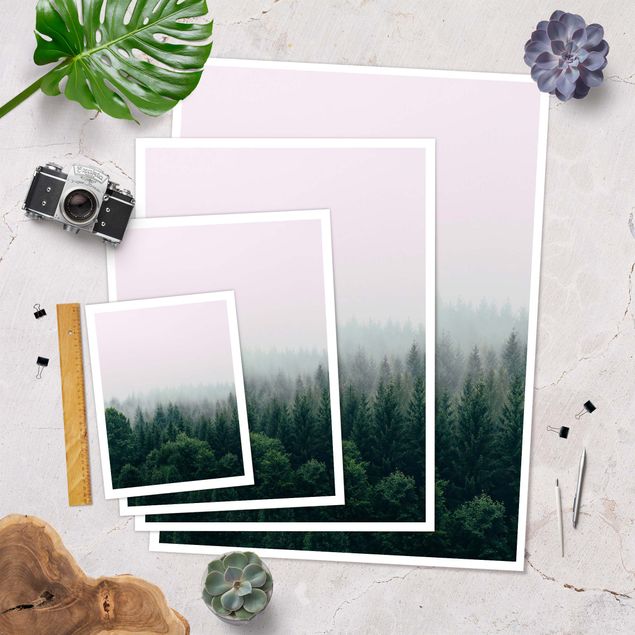 Prints Foggy Forest Twilight