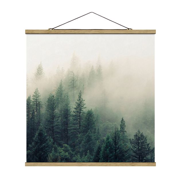 Modern art prints Foggy Forest Awakening