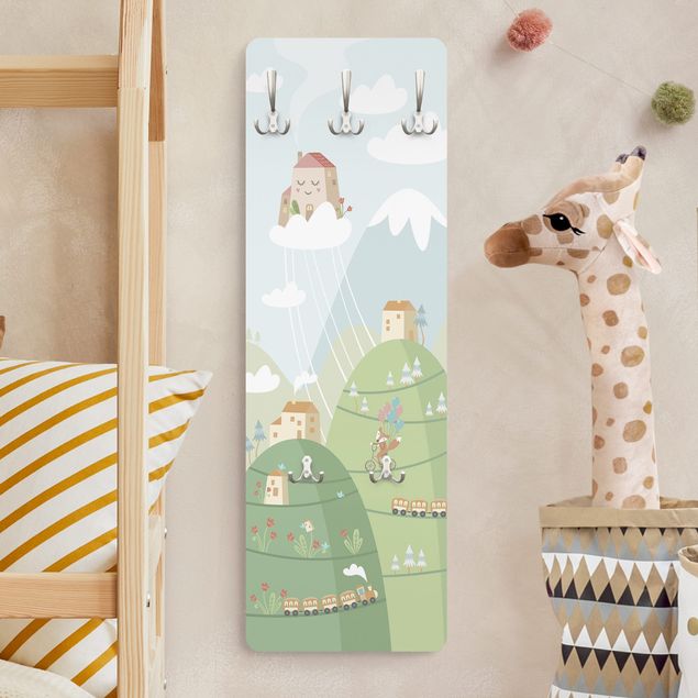 Kids room decor Forest With Houses And Railways