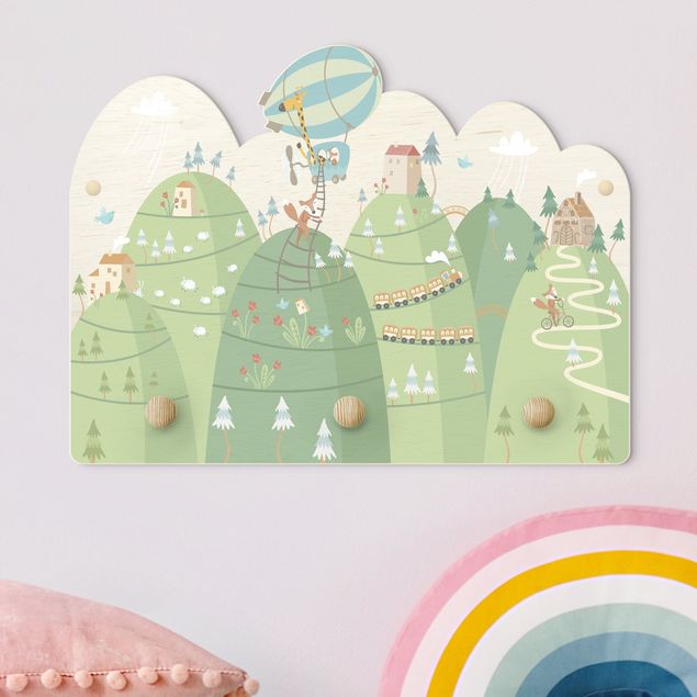 Kids room decor Forest With Houses And Animals