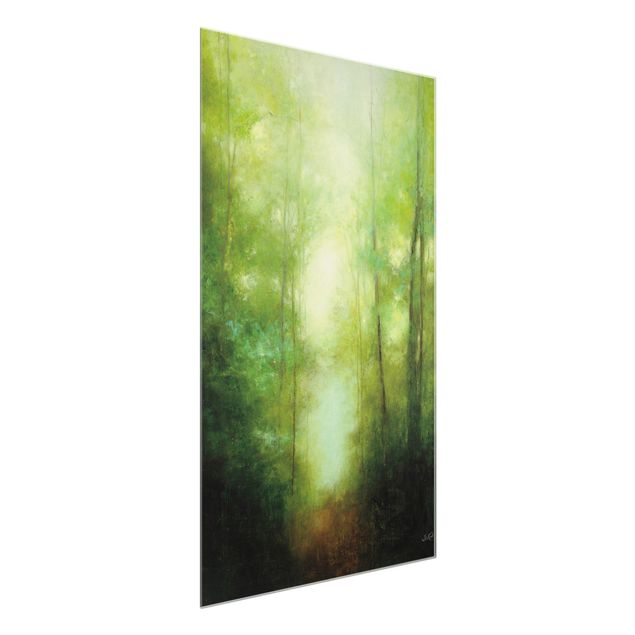 Modern art prints Forest walk in the mist