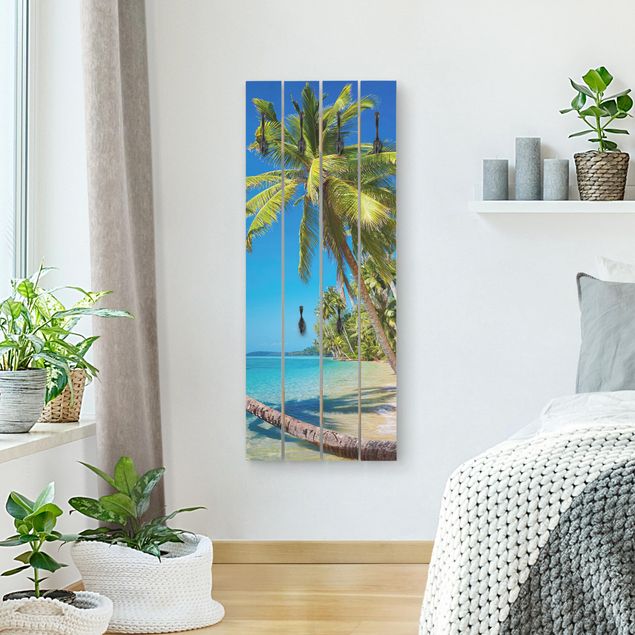 Wall mounted coat rack landscape Beach Of Thailand