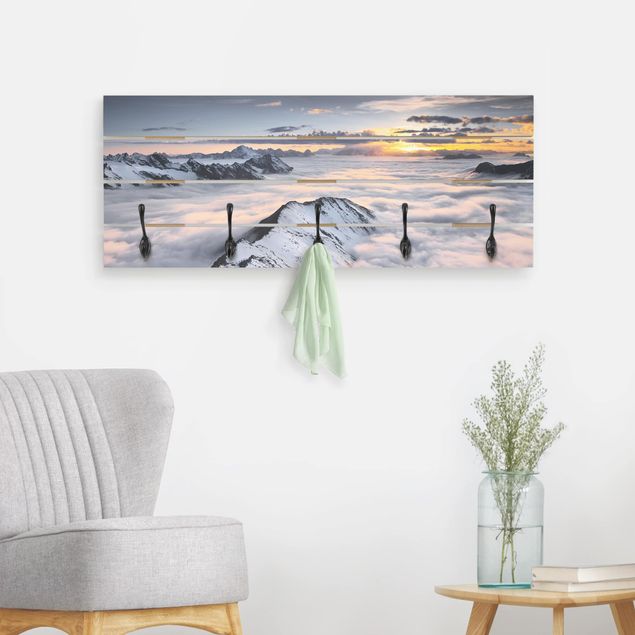 Wall mounted coat rack landscape View Of Clouds And Mountains