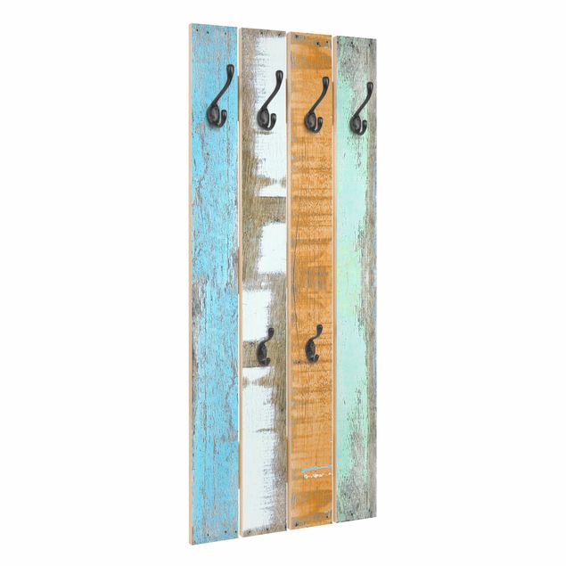 Wall mounted coat rack Colourful Shabby strips
