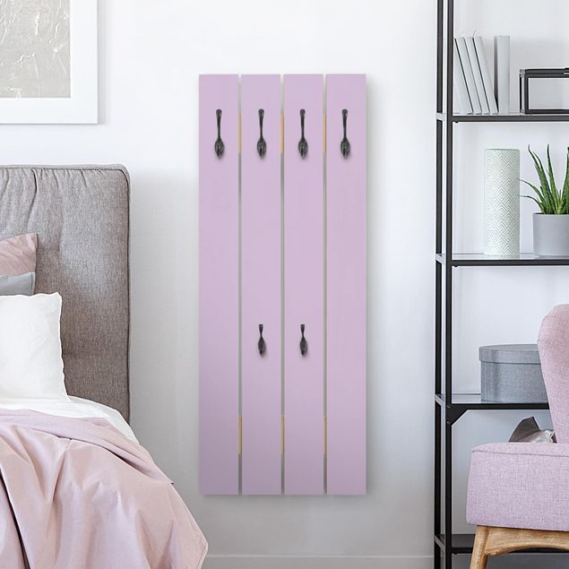Wooden wall mounted coat rack Colour Lavender