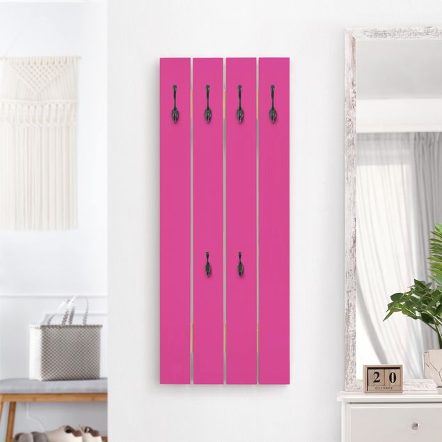 Wooden wall mounted coat rack Colour Pink