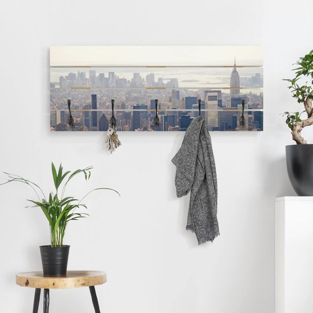Wall mounted coat rack architecture and skylines Morning In New York