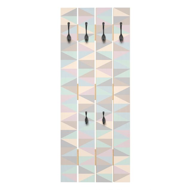 Shabby chic coat rack Triangles In Pastel Colours