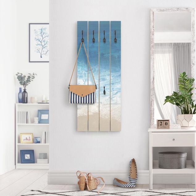Wooden wall mounted coat rack Tides In Color I