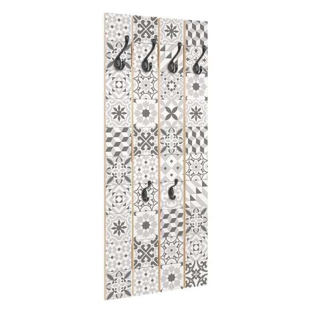 Wall mounted coat rack Geometrical Tile Mix Grey