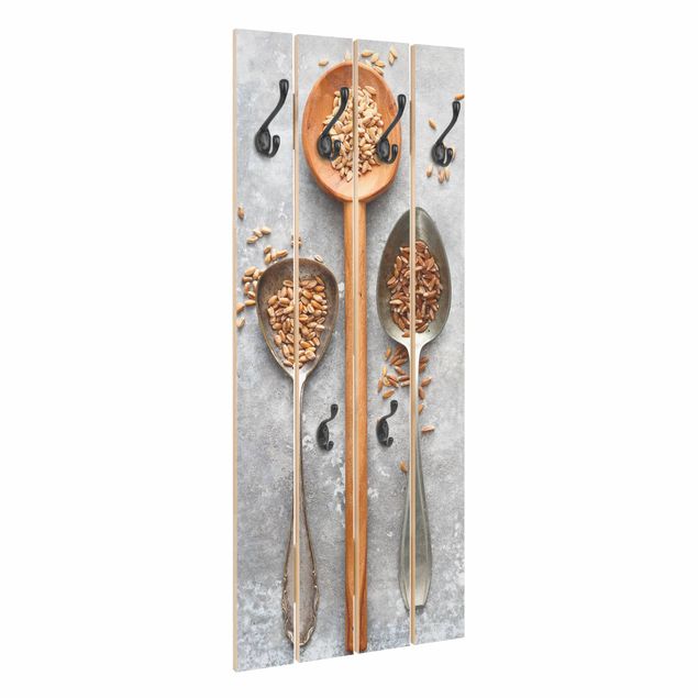 Wall mounted coat rack Cereal Grains Spoon