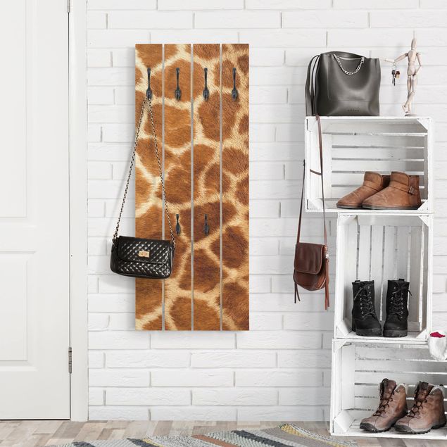 Wall mounted coat rack patterns Giraffe Fur