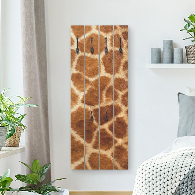 Wooden wall mounted coat rack Giraffe Fur