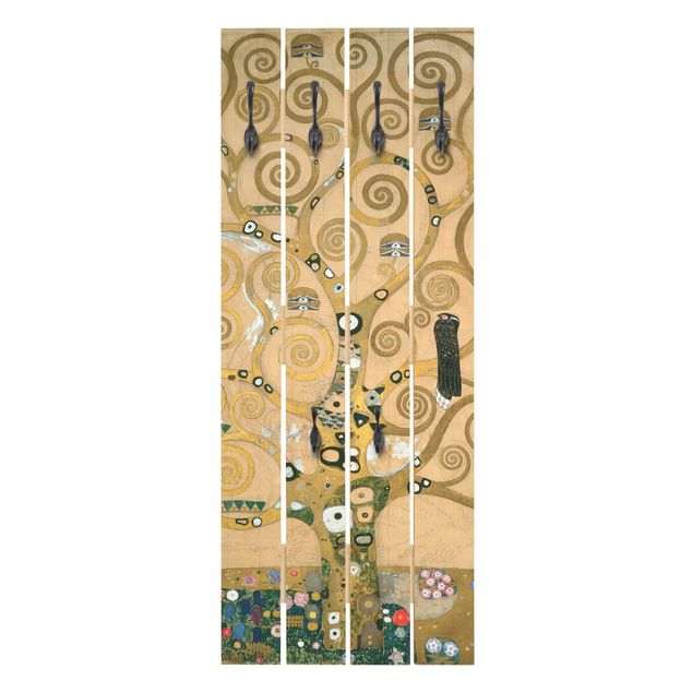 Wall mounted coat rack wood Gustav Klimt - The Tree of Life