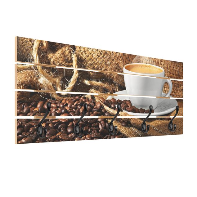 Wall mounted coat rack brown Morning Coffee