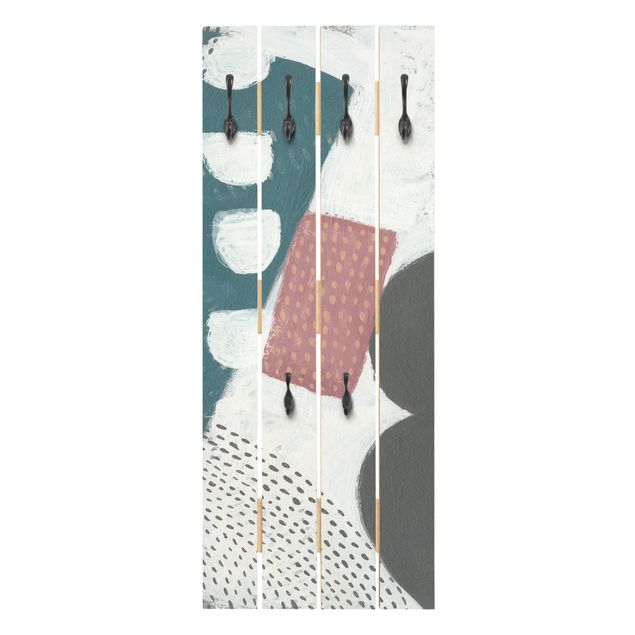Wall mounted coat rack Carnival Of Forms In Teal I
