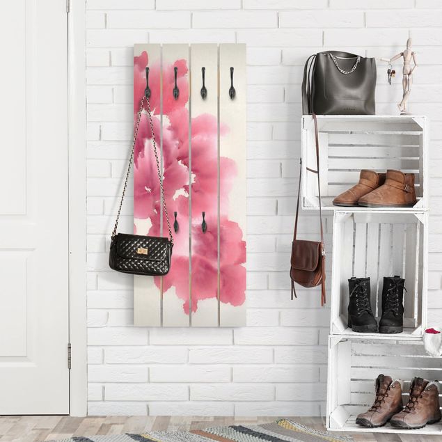 Wooden wall mounted coat rack Artistic Flora I