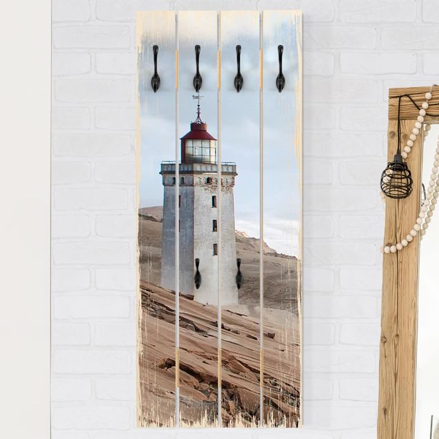 Wall mounted coat rack landscape Lighthouse In Denmark