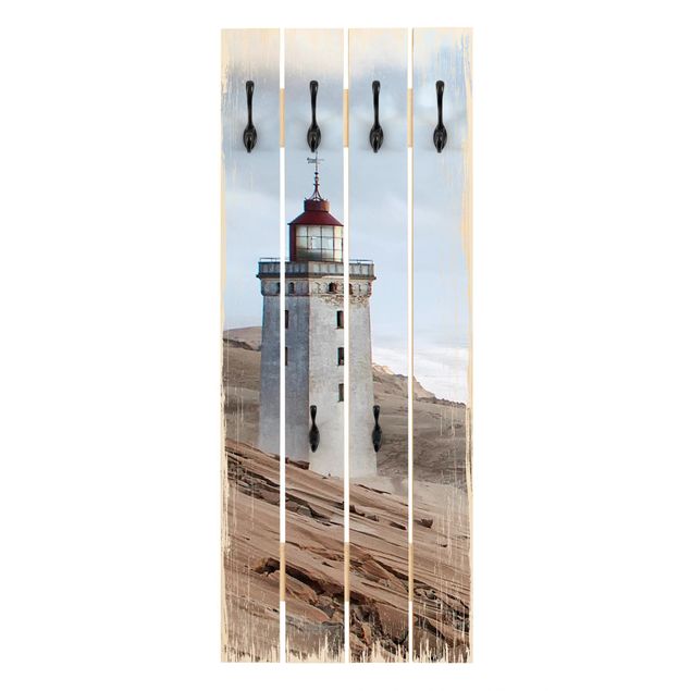 Wall mounted coat rack wood Lighthouse In Denmark
