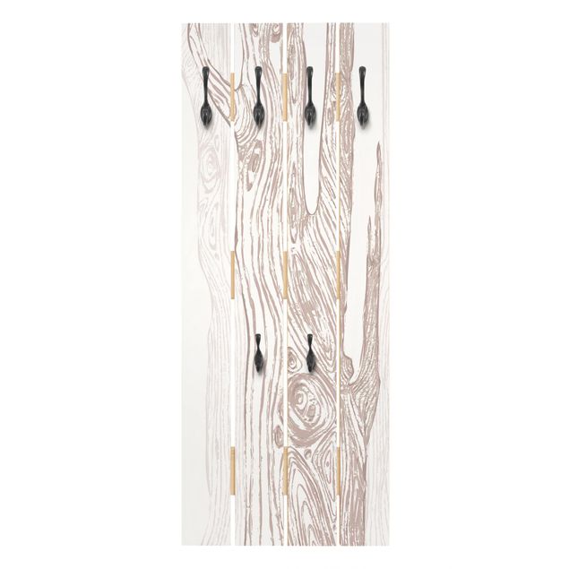 Wall mounted coat rack brown No.MW2 Forest White-Brown