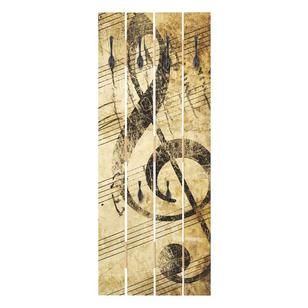 Wall mounted coat rack Music Note
