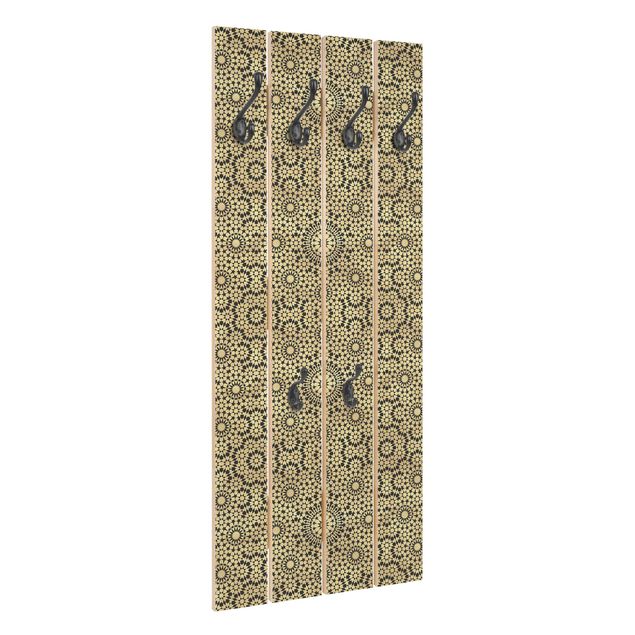 Wooden coat rack - Oriental Pattern With Golden Stars