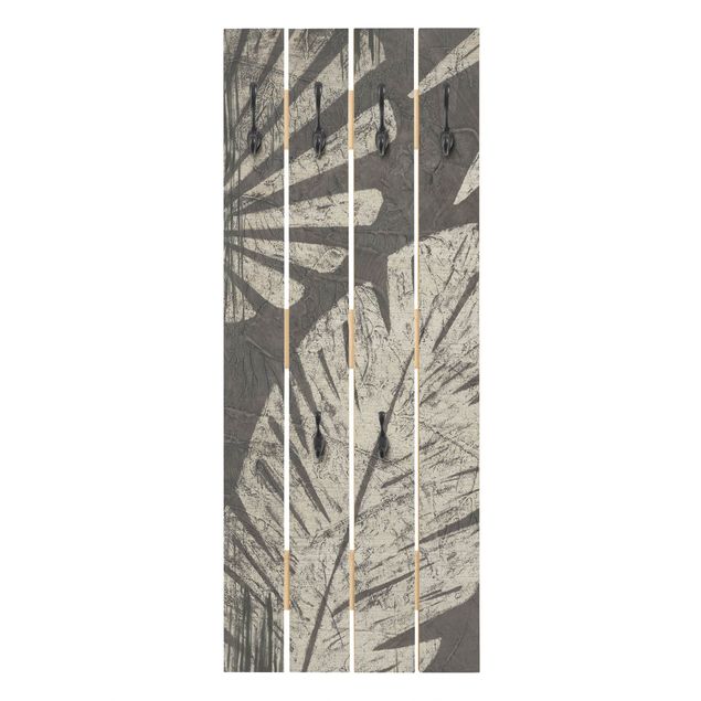 Grey wall coat rack Palm Leaves Dark Grey Backdrop