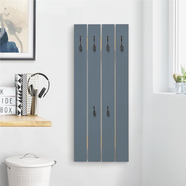 Wooden wall mounted coat rack Slate Blue