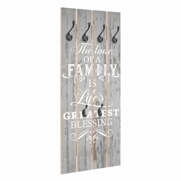 Wall coat hanger Shabby Wood - Family Is