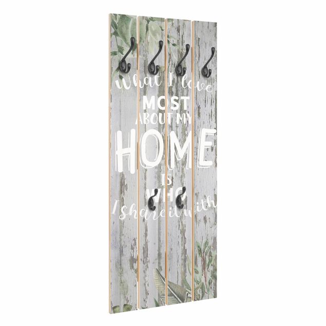 Wall mounted coat rack Shabby Tropical - Home Is