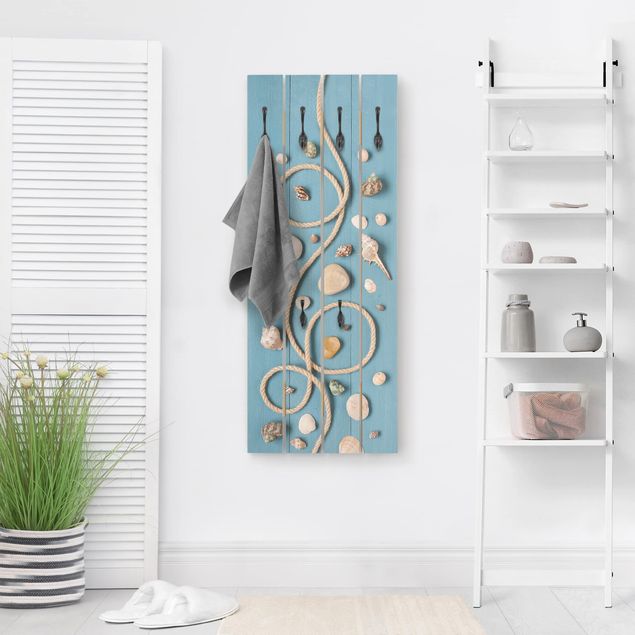 Wooden wall mounted coat rack Beach Finds