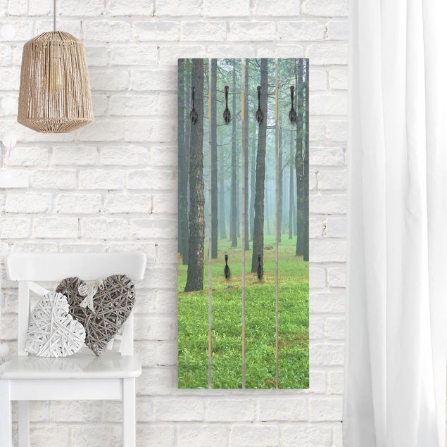 Wall mounted coat rack landscape Deep Forest With Pine Trees On La Palma