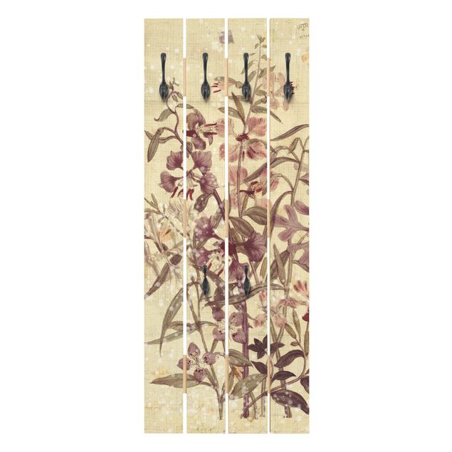 Wall coat hanger Vintage Floral Linen Look