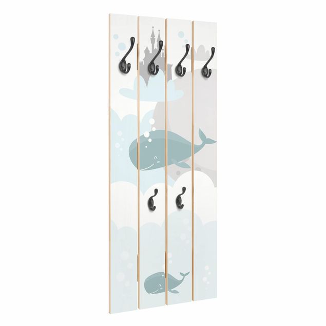 Coat rack white Clouds With Whale And Castle