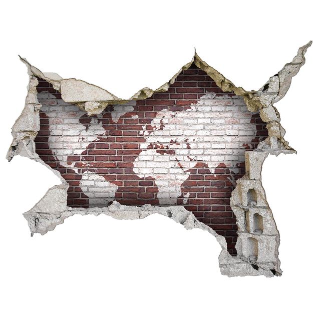 Atlas wall sticker Brick World Map