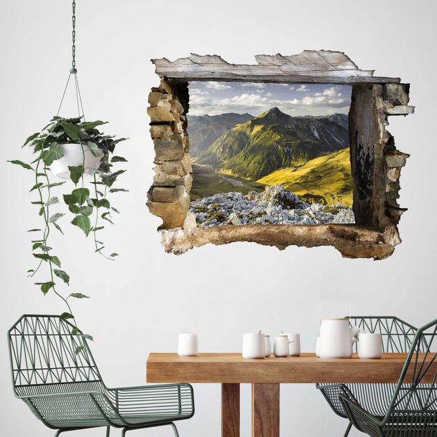 Wall stickers 3d Mountains And Valley Of The Lechtal Alps In Tirol