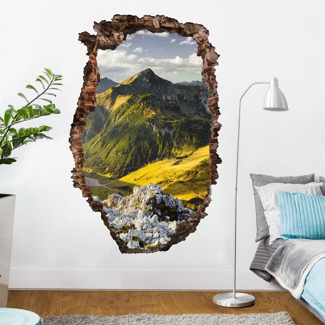 Wall stickers 3d Mountains And Valley Of The Lechtal Alps In Tirol