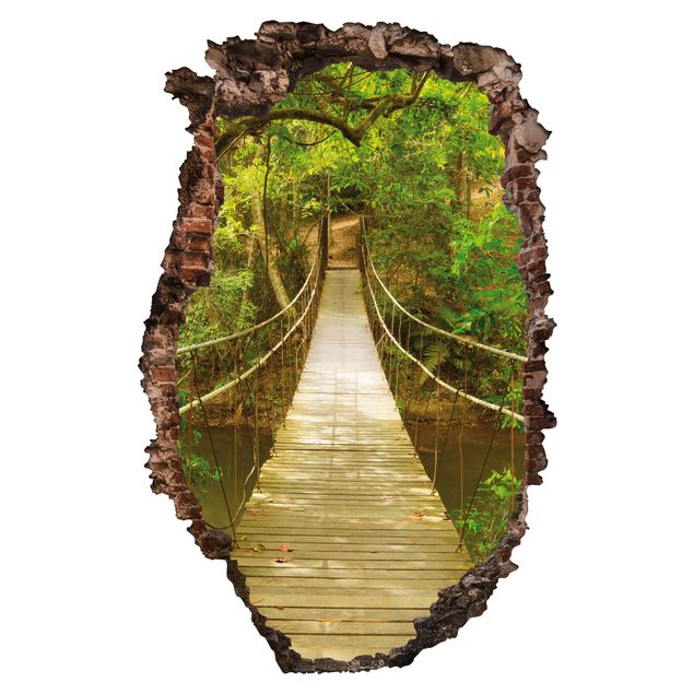 3d wallpaper sticker Jungle Bridge