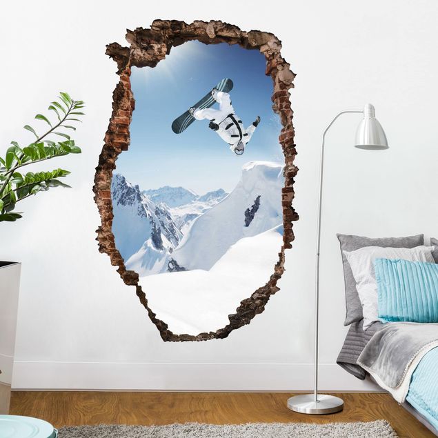 Wall stickers 3d Flying Snowboarder