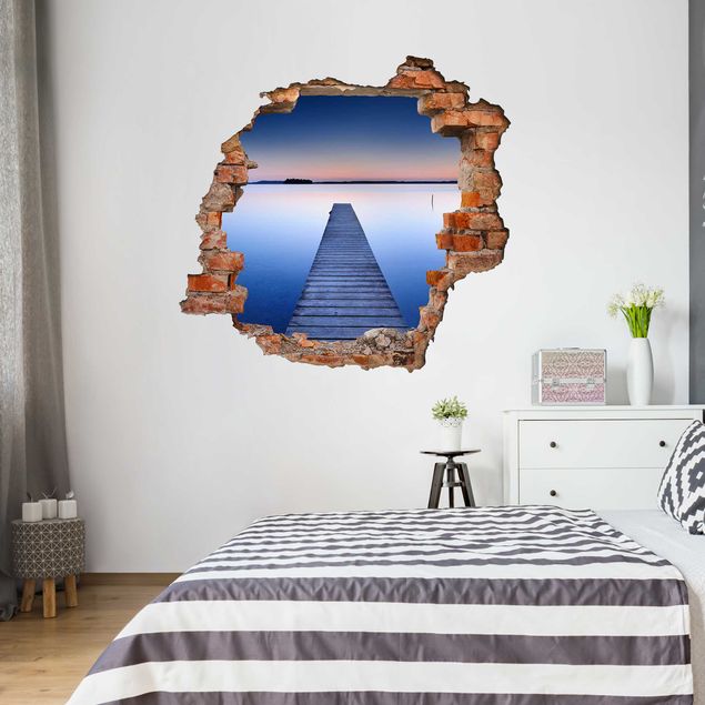3d wall art stickers River Walkway At Sunset