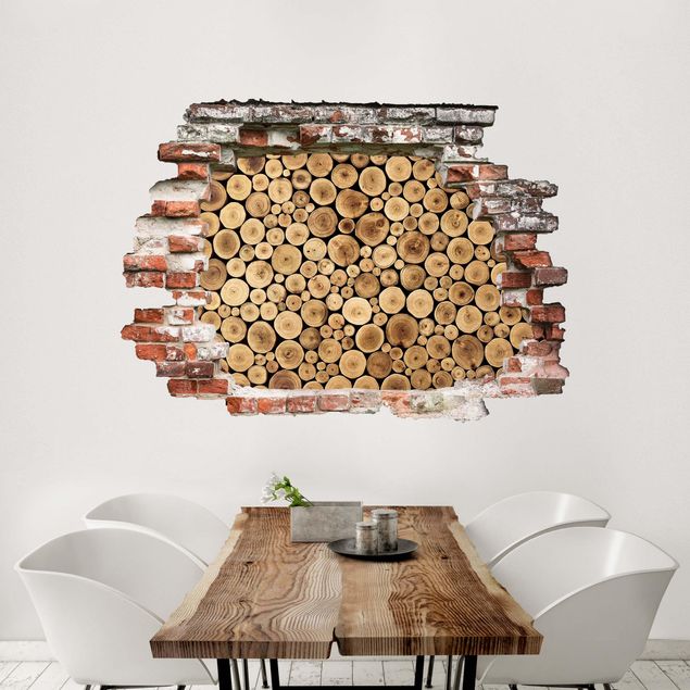 3d wallpaper sticker Homey Firewood