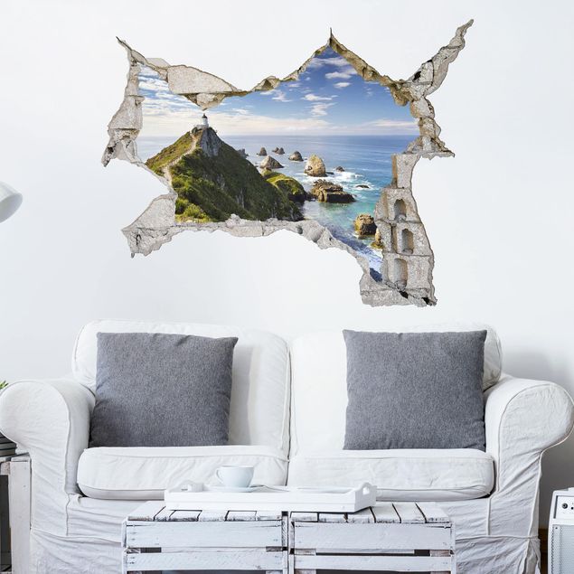 Wall stickers island Nugget Point Lighthouse And Sea New Zealand