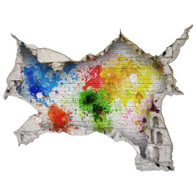 Atlas wall sticker White Brick Wall World Map