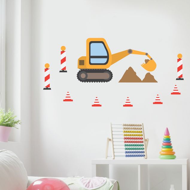 Wall stickers construction-site Excavator Set