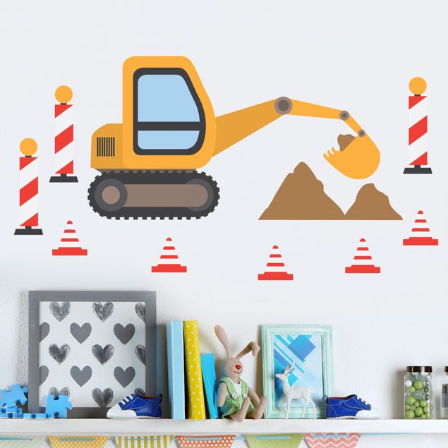African wall stickers Excavator Set
