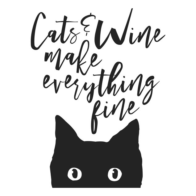 Wall stickers quotes Cats And Wine make Everything Fine
