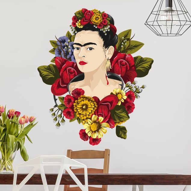 Leaf wall stickers Frida Kahlo - Roses